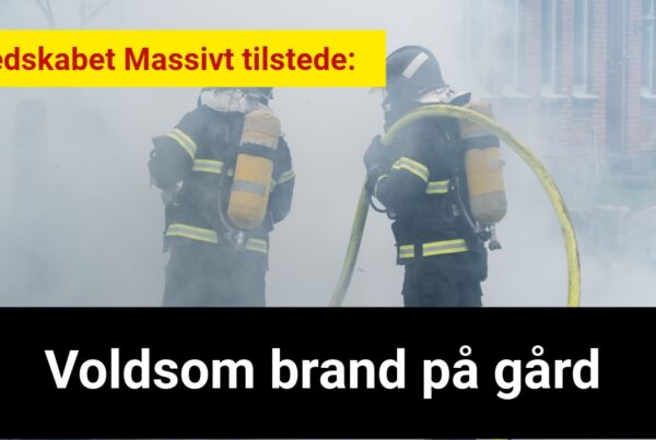 Voldsom brand på gård - 112