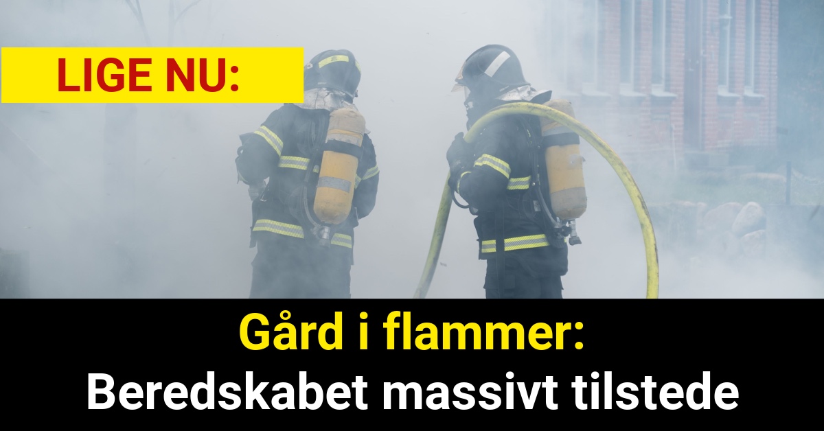 Gård i flammer: Beredskabet massivt tilstede