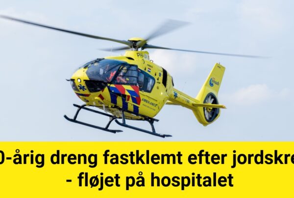 10-årig dreng fastklemt efter jordskred - fløjet på hospitalet