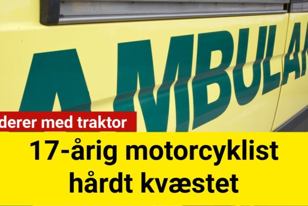 17-årig motorcyklist hårdt kvæstet - Kolliderer med traktor