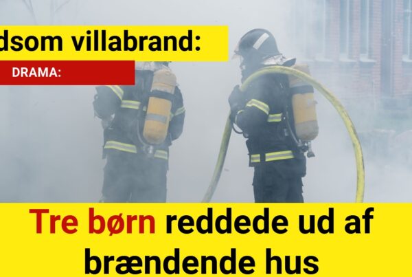 Voldsom villabrand: Tre børn reddede ud af brændende hus