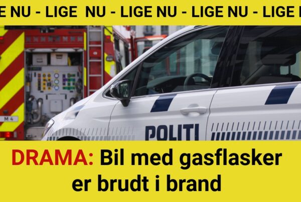 DRAMA: Bil med gasflasker er brudt i brand