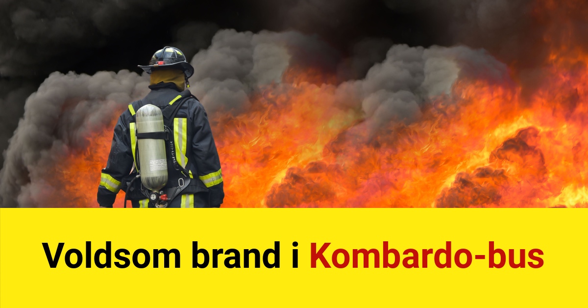 Voldsom brand i Kombardo-bus