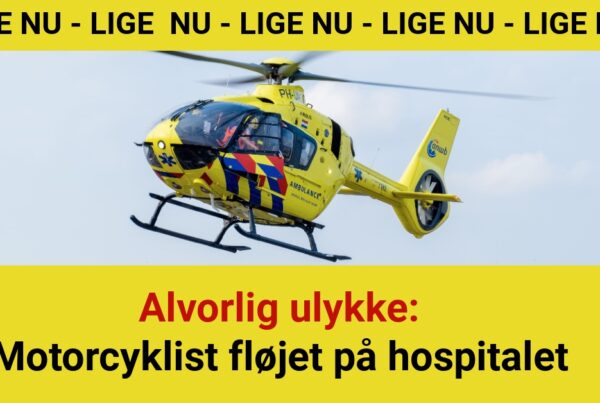 Alvorlig ulykke: Motorcyklist fløjet på hospitalet