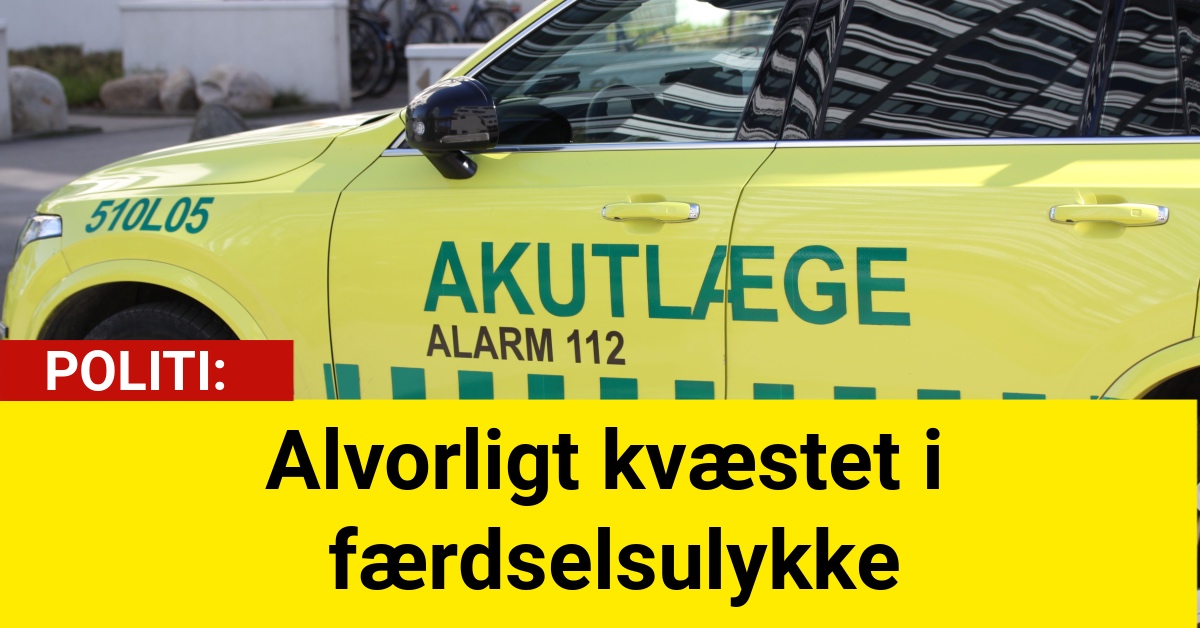 Alvorligt kvæstet i færdselsulykke