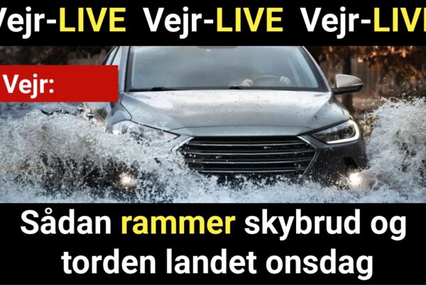 Sådan rammer skybrud og torden landet onsdag