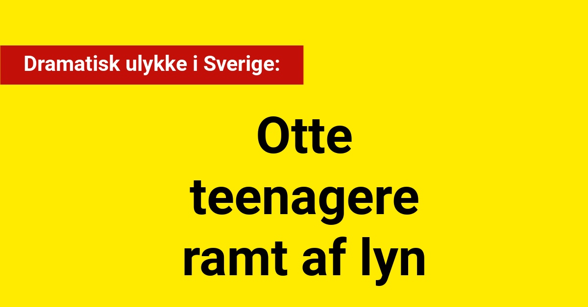 Dramatisk ulykke i Sverige: Otte teenagere ramt af lyn