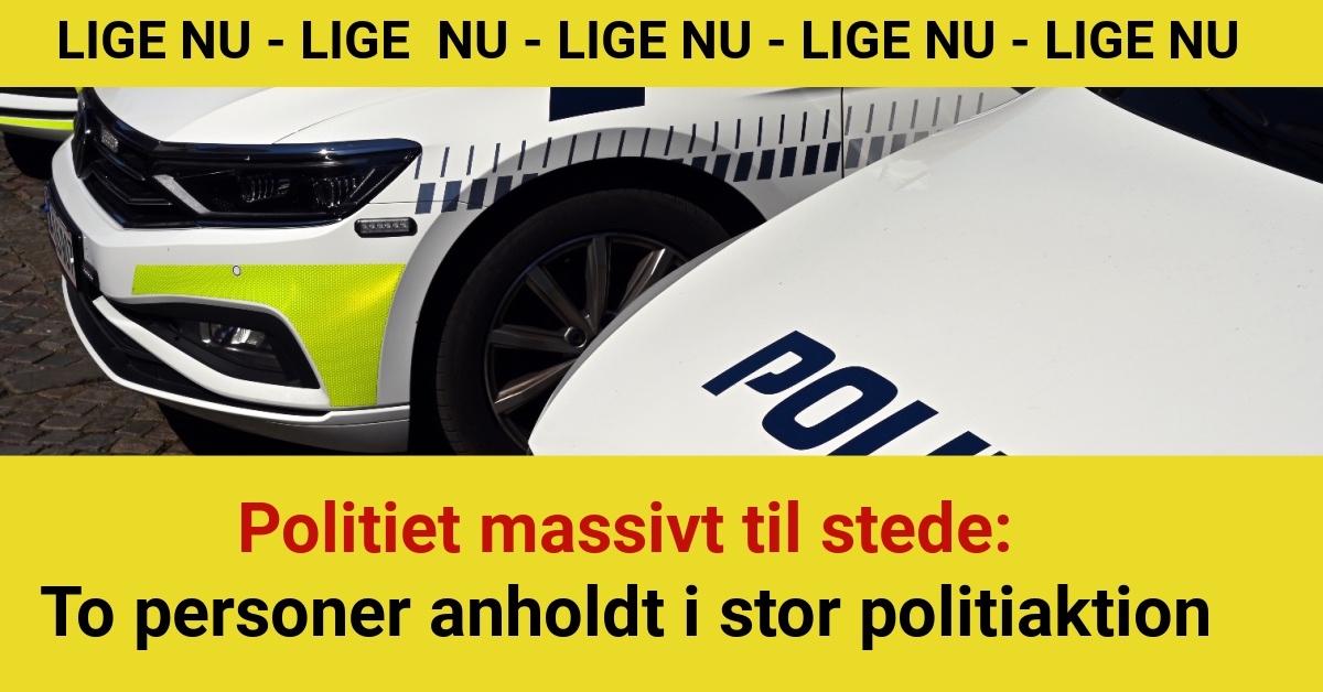 Politiet massivt til stede: To personer anholdt i stor politiaktion