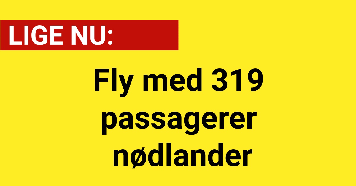 LIGE NU: Fly med 319 passagerer nødlander