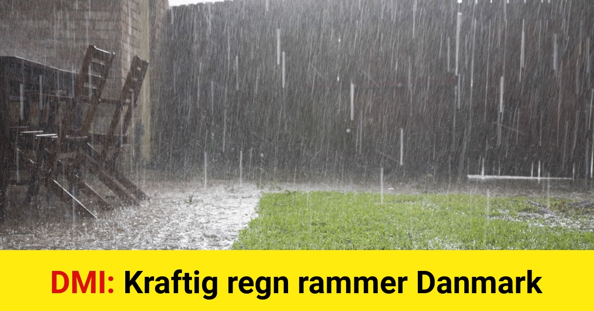 DMI: Kraftig regn rammer Danmark