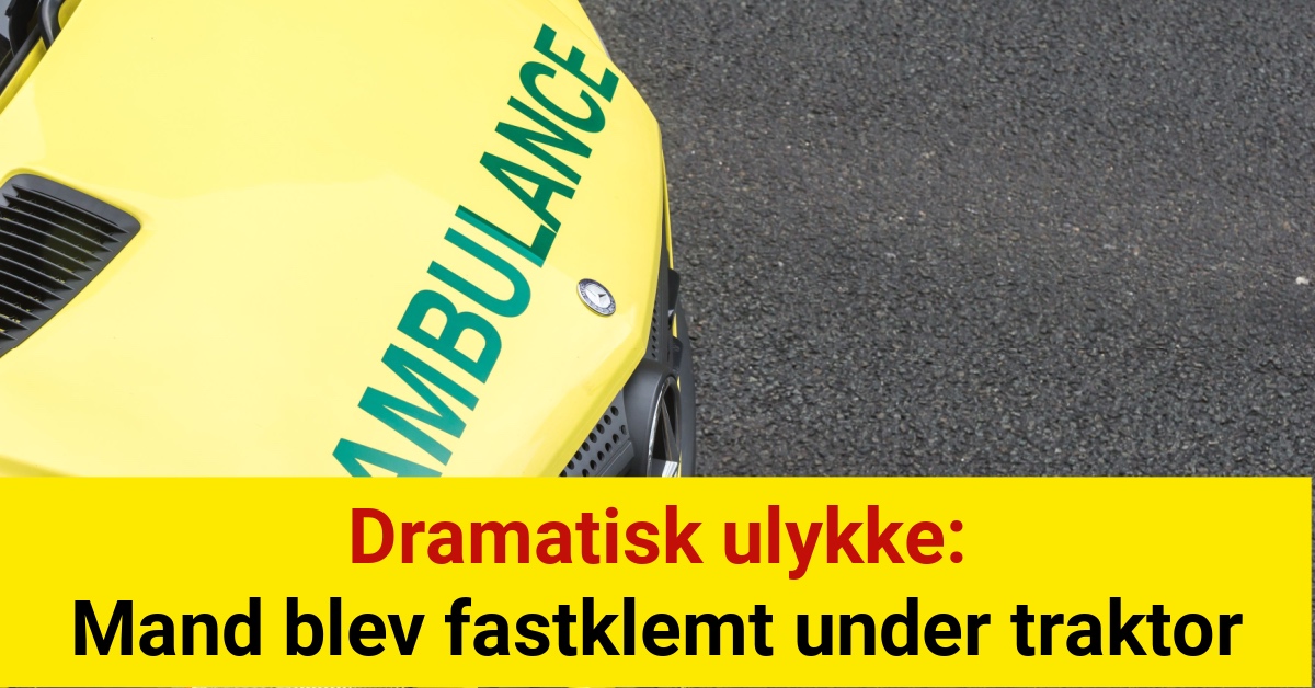 Dramatisk ulykke: Mand blev fastklemt under traktor