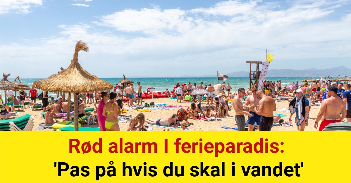 Rød alarm I ferieparadis: 'Pas på hvis du skal i vandet'