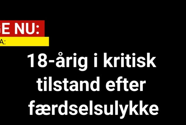 18-årig i kritisk tilstand efter færdselsulykke