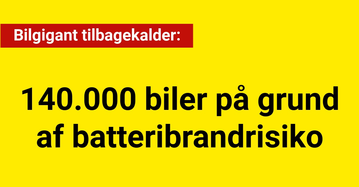 Bilgigant tilbagekalder 140.000 biler