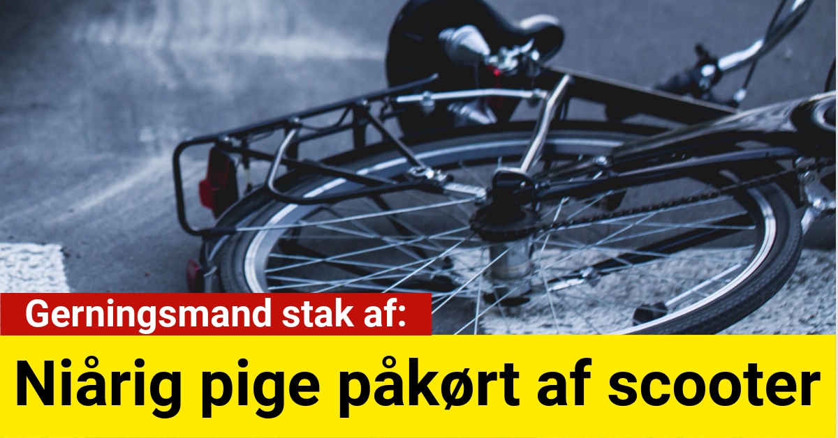 Niårig pige påkørt af scooter – Gerningsmand stak af