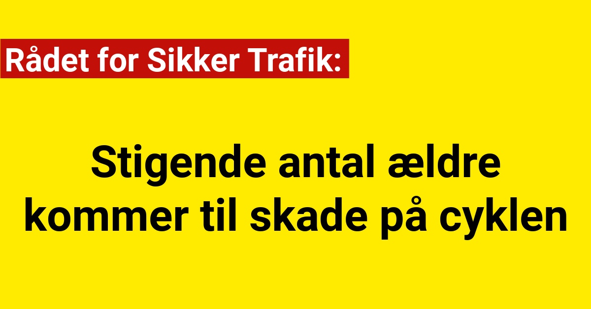 Flere ældre kommer til skade på cyklen