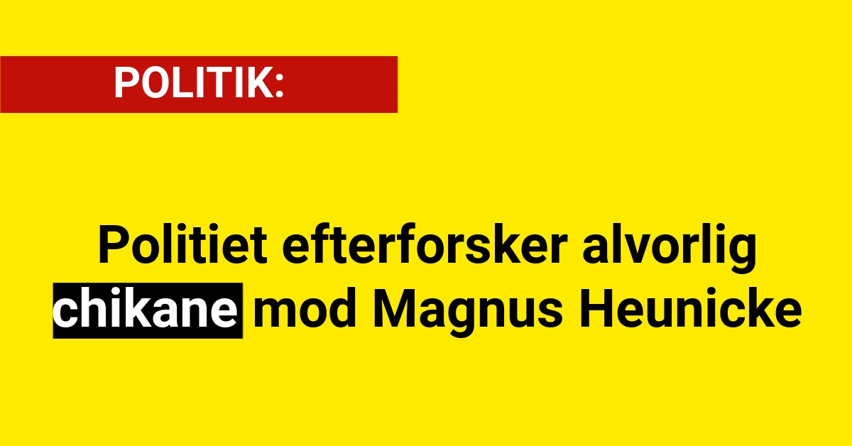 Politiet efterforsker alvorlig chikane mod Miljøminister Magnus Heunicke