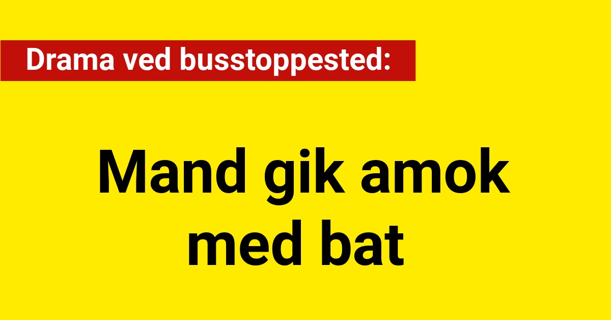 Drama ved busstoppested: Mand gik amok med bat