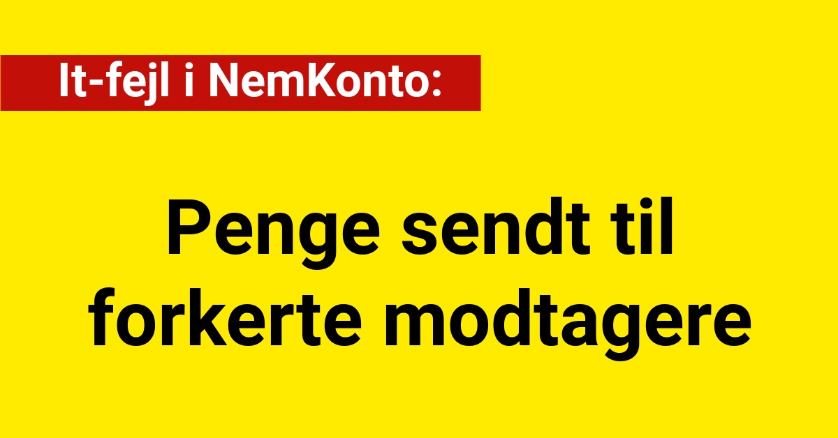 It-fejl i NemKonto: Penge sendt til forkerte modtagere