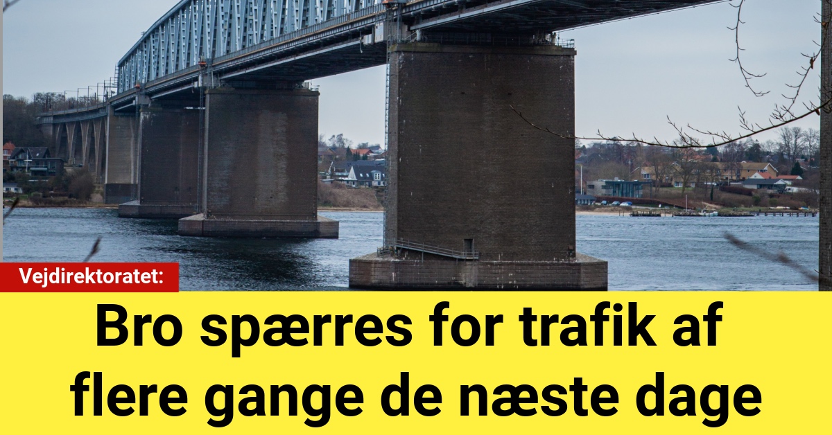 Bro spærres for trafik af flere gange de næste dage