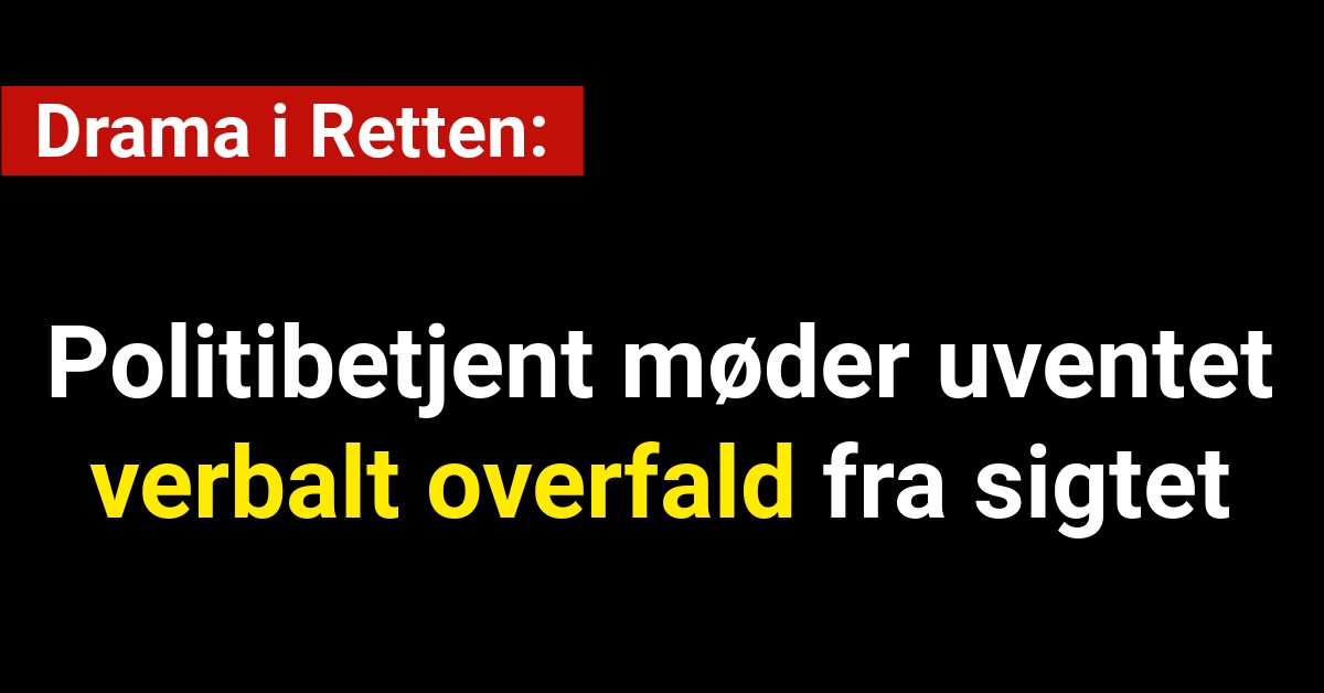 Drama i Retten: Politibetjent møder uventet verbalt overfald fra sigtet