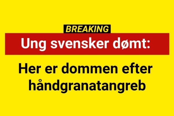 DØMT: Ung svensker har modtaget sin dom efter håndgranat angreb