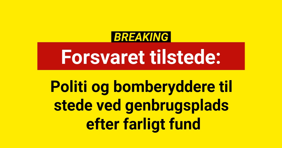 Politi og bomberyddere til stede ved genbrugsplads efter farligt fund