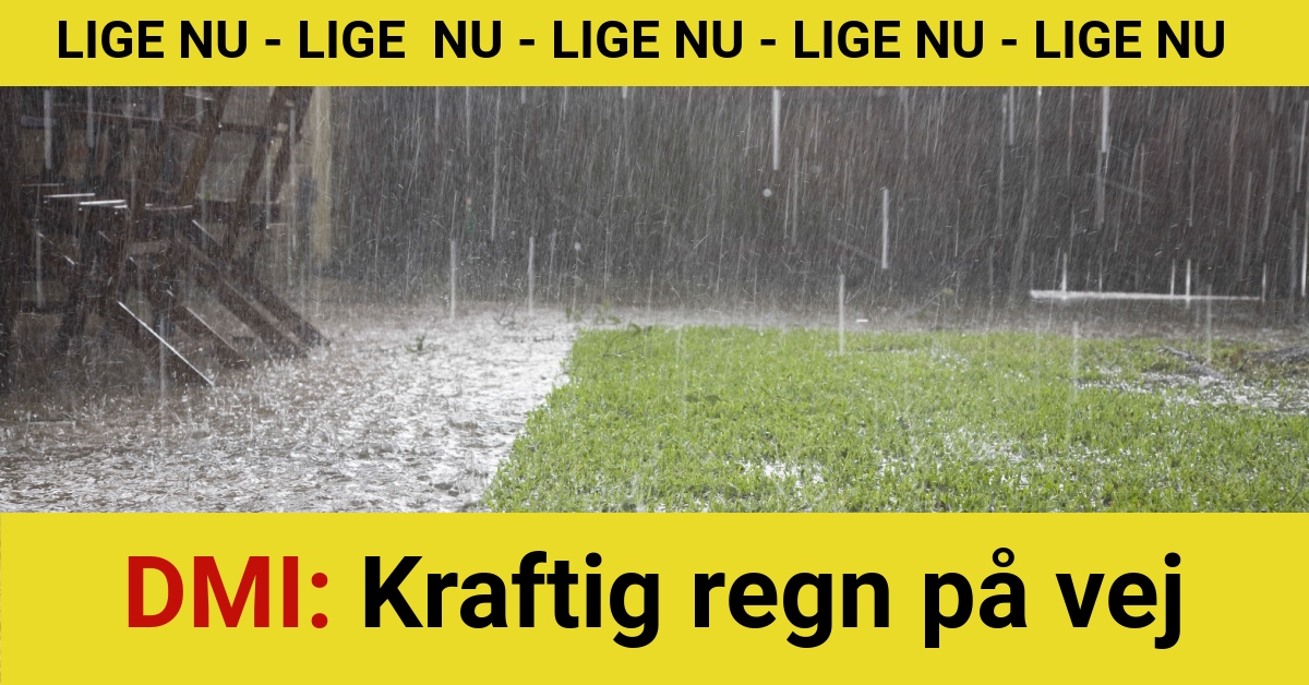 DMI: Kraftig regn på vej