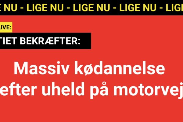 Massiv kødannelse efter uheld på motorvej