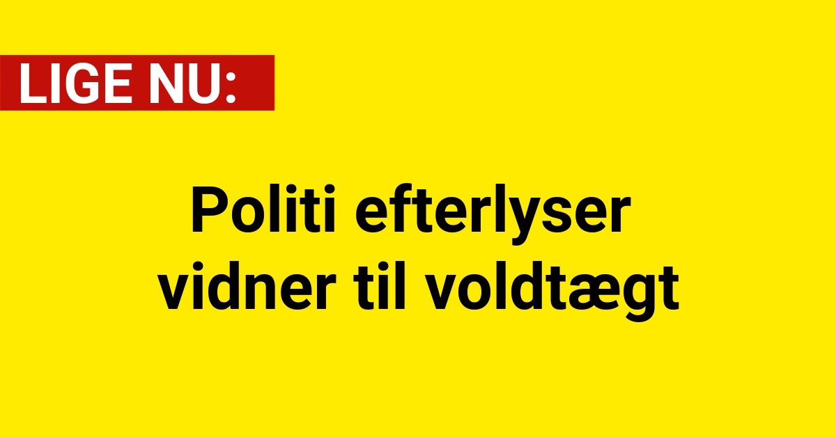 LIGE NU: Politi efterlyser vidner til voldtægt