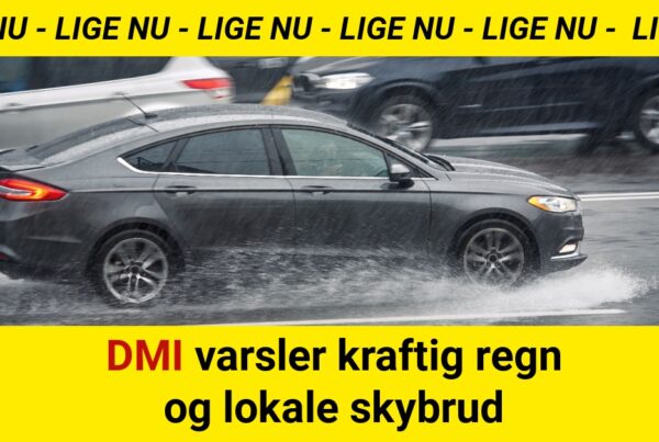 DMI varsler kraftig regn og lokale skybrud