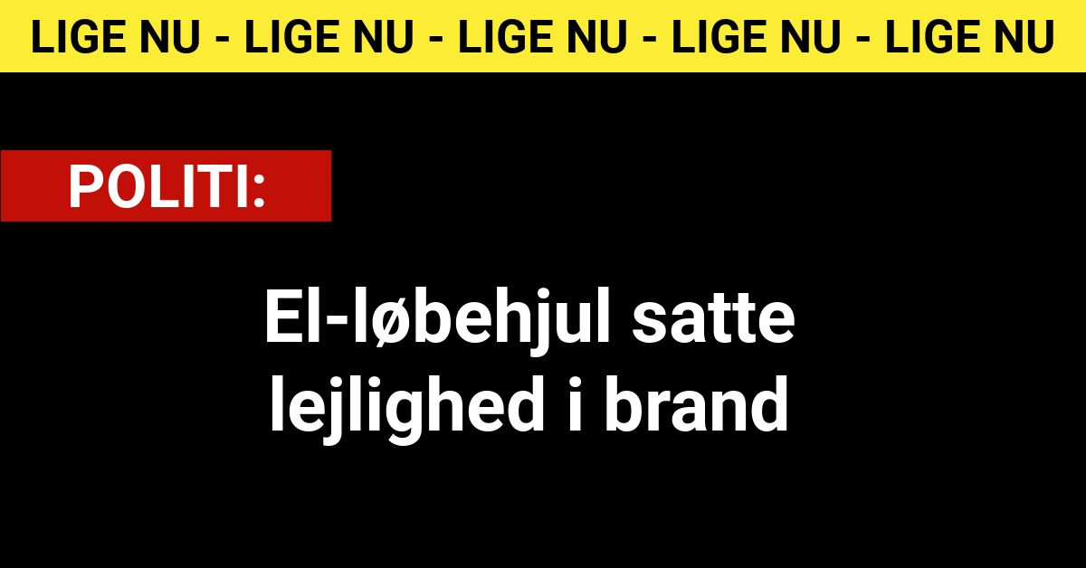 El-løbehjul satte lejlighed i brand: