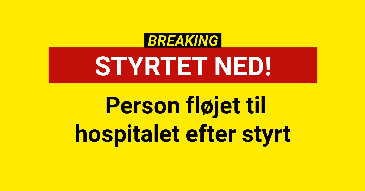 BREAKING: Person fløjet til hospitalet efter styrt