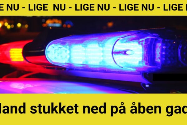 Mand stukket ned på åben gade