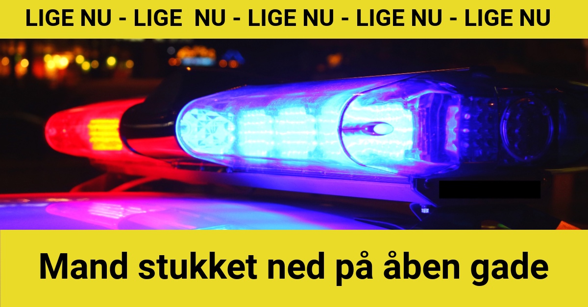 Mand stukket ned på åben gade