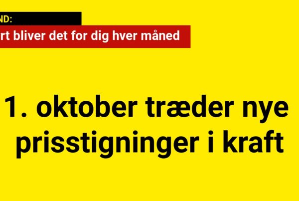 1. oktober træder nye prisstigninger i kraft: Så dyrt bliver det for dig hver måned