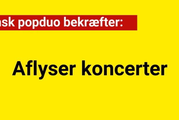 Dansk popduo bekræfter: Aflyser koncerter 