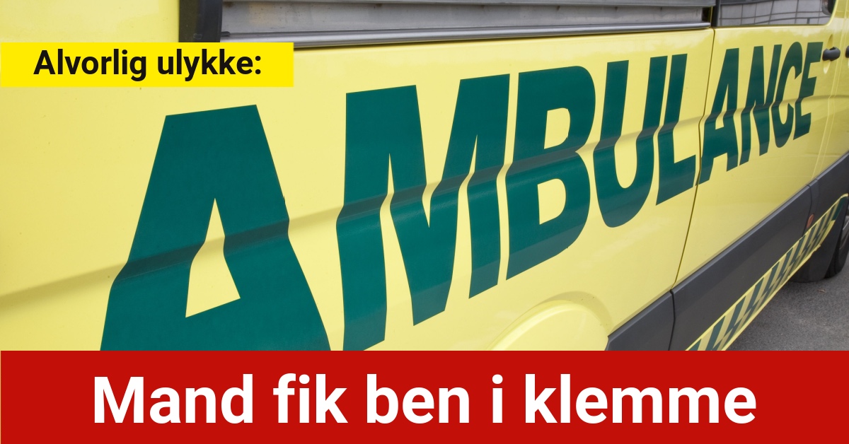 Alvorlig ulykke: Mand fik ben i klemme