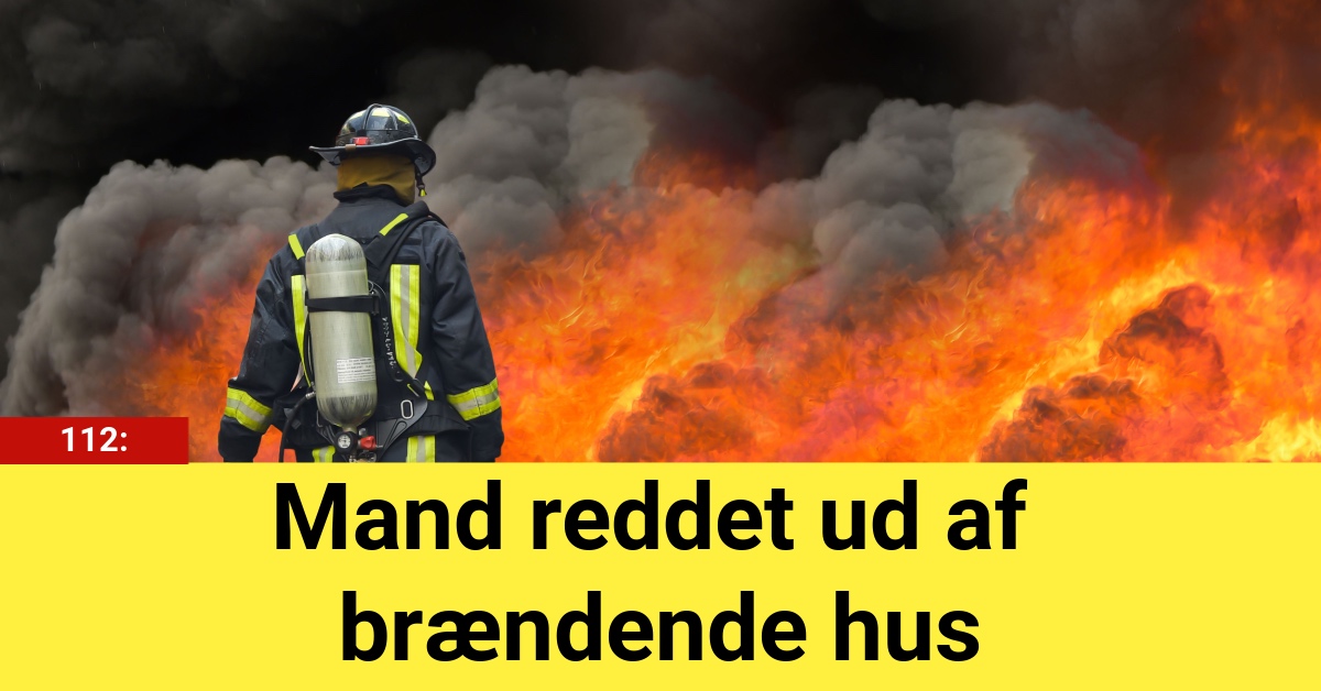 Mand reddet ud af brændende hus