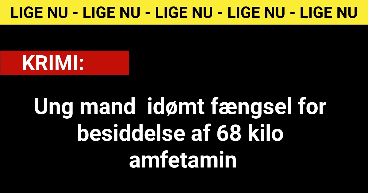 Ung mand idømt fængsel for besiddelse af 68 kilo amfetamin