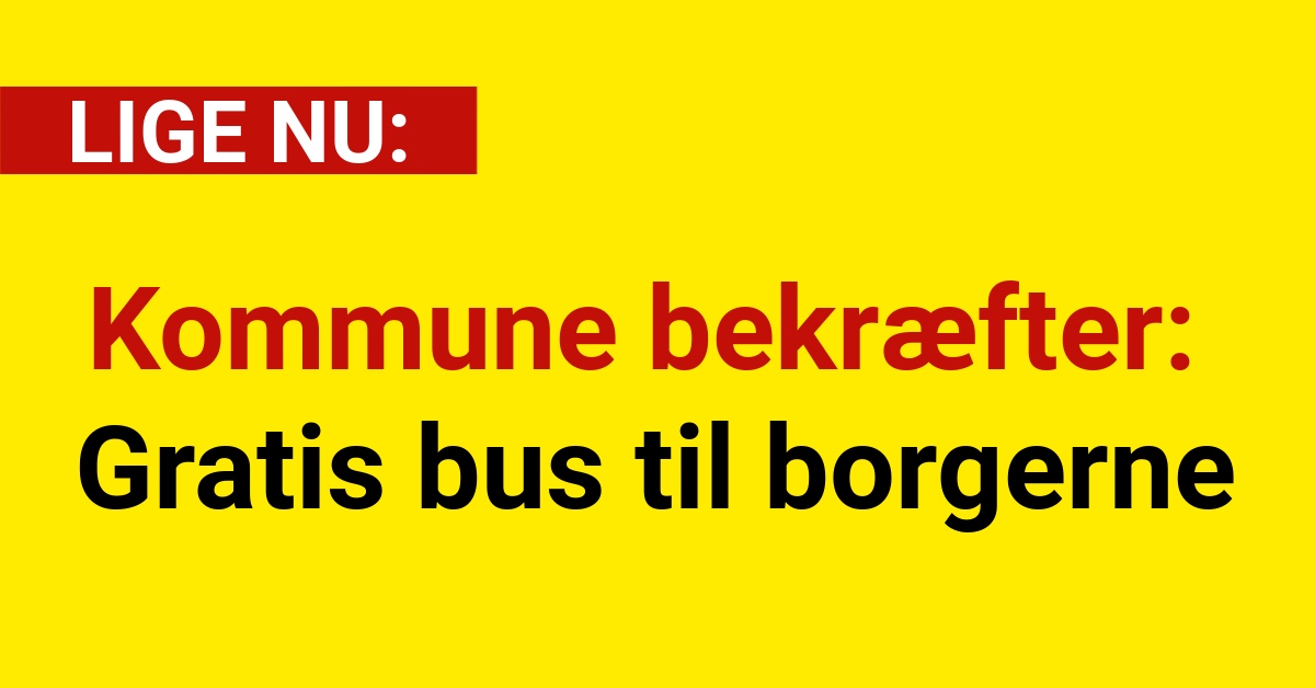 Kommune bekræfter: Gratis bus til borgerne