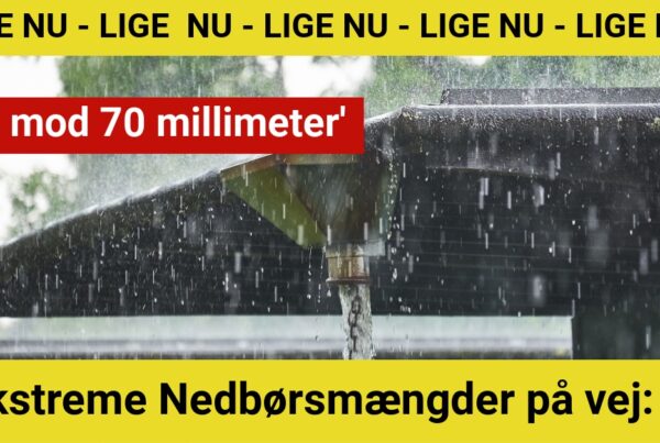 Ekstreme Nedbørsmængder på vej: 'Op mod 70 millimeter'