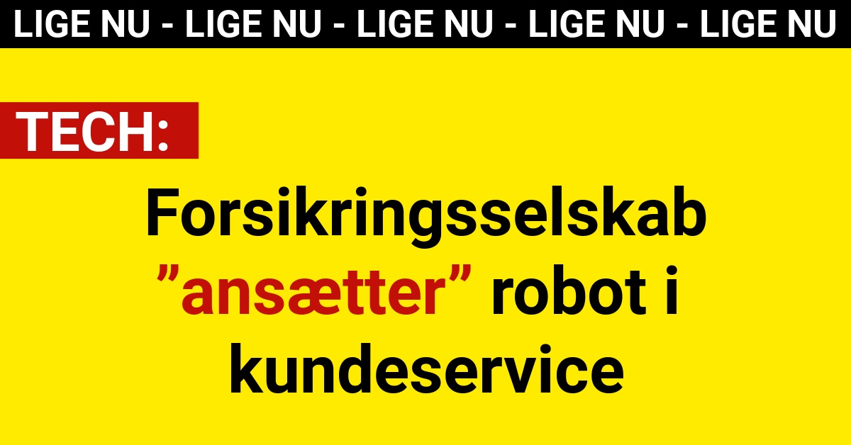 Forsikringsselskab ”ansætter” robot i kundeservice