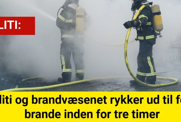 Politi og brandvæsenet rykker ud til fem brande inden for tre timer