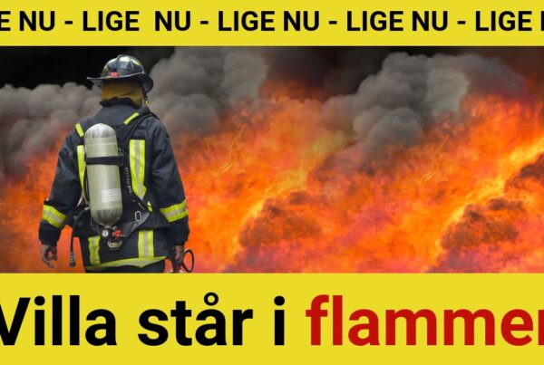 LIGE NU: Villa står i flammer