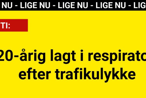 20-årig lagt i respirator efter trafikulykke