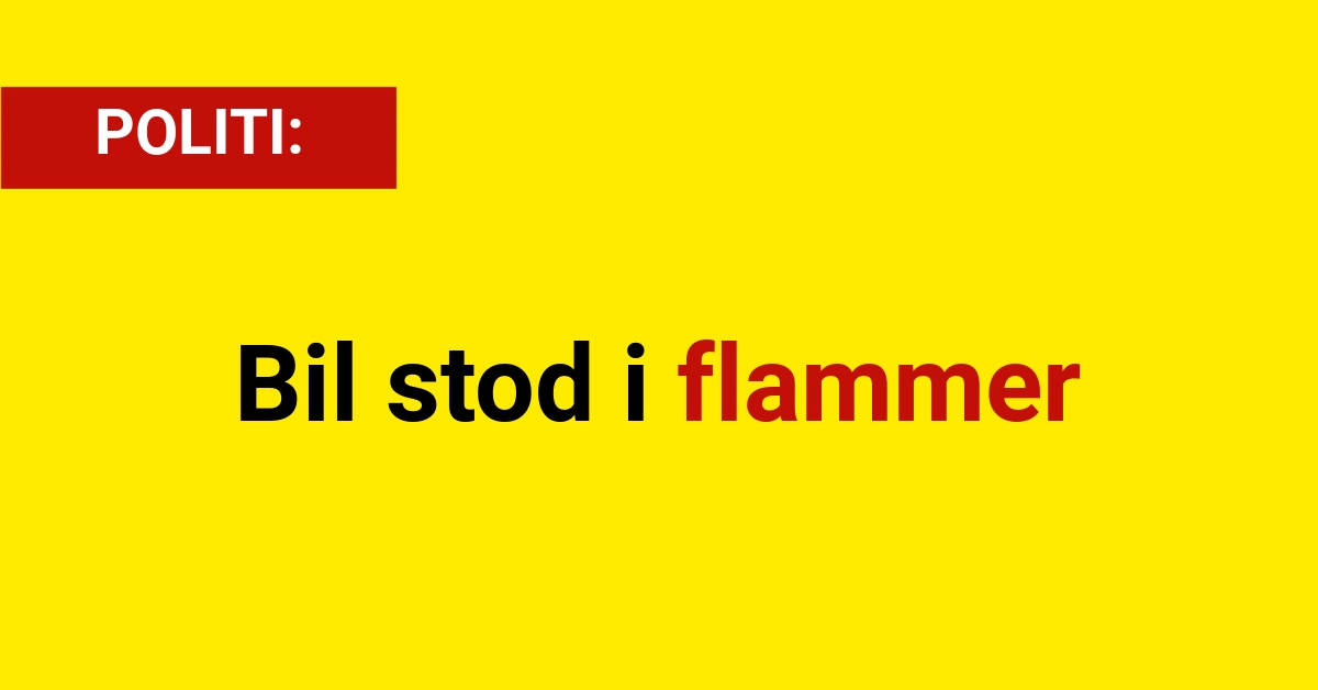 Bil stod i flammer