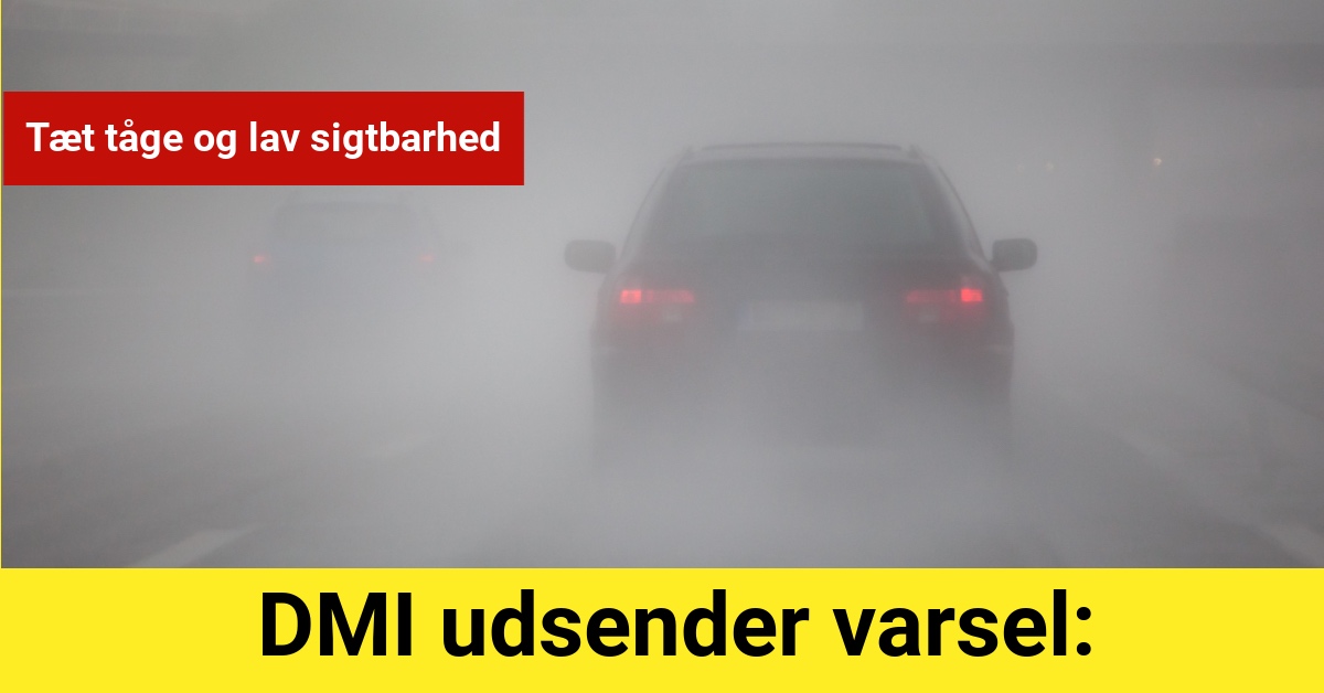 DMI udsender varsel: Tæt tåge og lav sigtbarhed