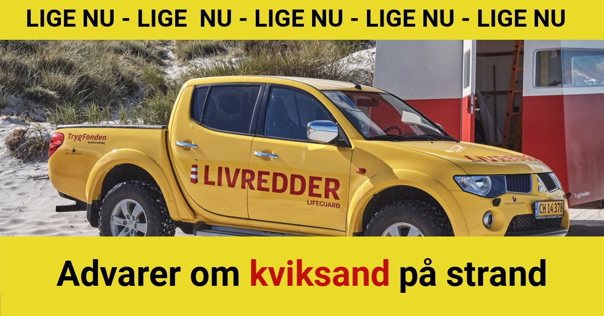 Advarer om kviksand på strand