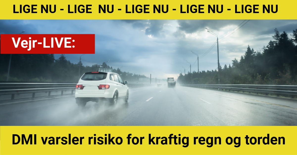 DMI varsler risiko for kraftig regn og torden